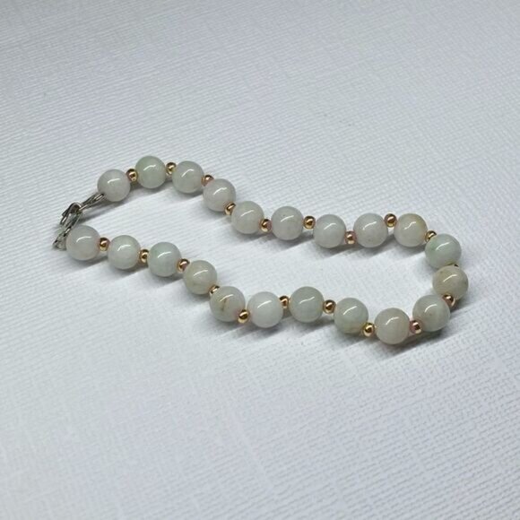 Vintage Semi Precious Stone and Gold Tone Beaded Bracelet - Picture 2 of 5